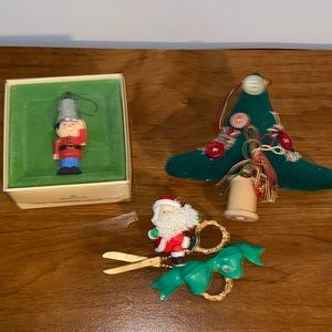 Lot of 3 sewing/seamstress themed ornaments